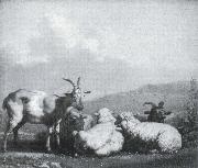 Karel Dujardin Sheep and goats oil painting